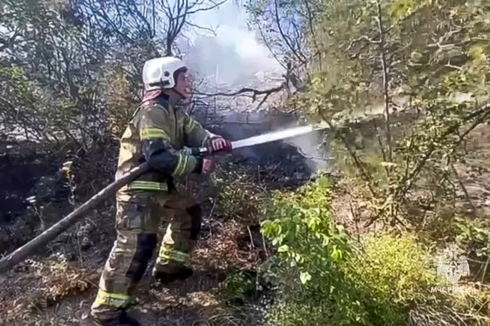 Пожар у приусадебных участков в Севастополе потушили 
