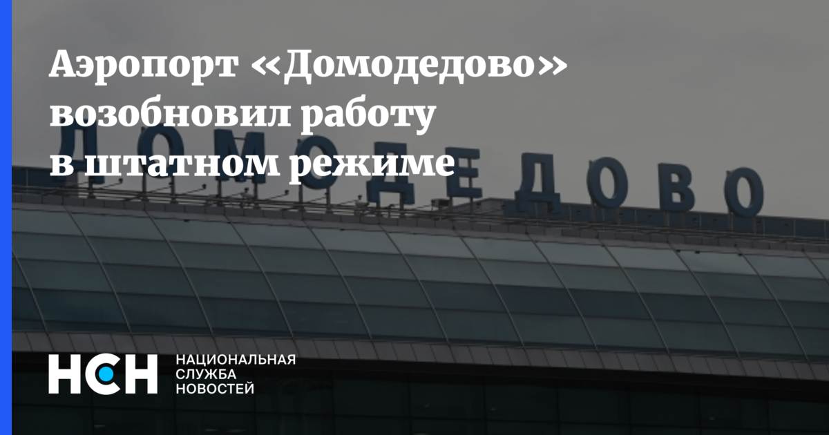 Аэропорт «Домодедово» возобновил работу в штатномрежиме