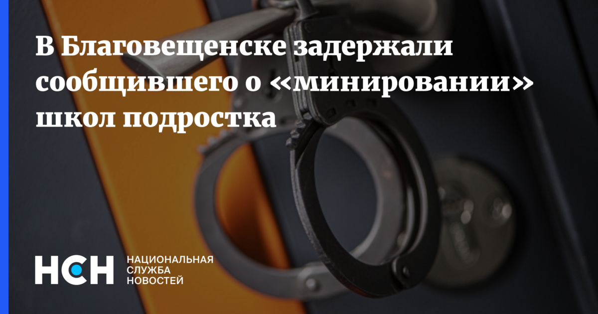В Благовещенске задержали подростка, сообщившего о ложном минировании школ